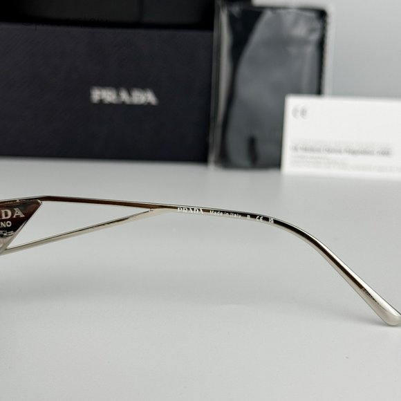 NEW Prada PR14YS 1425S0 Talc Dark Grey Rectangle Unisex Sunglasses - Picture 10 of 14